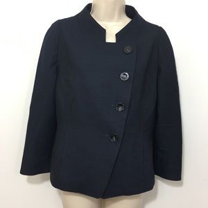 MaxMara Sz 10 Asymmetrical Blazer Blue Black